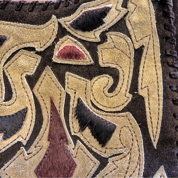 Lollipops Genuine Leather Suede Minimalist Neutral Tone Brown Roomy Shoulder Bag - Picture 7 of 16